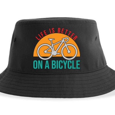 Cycling Life Is Better On A Bicycle Gift Sustainable Bucket Hat