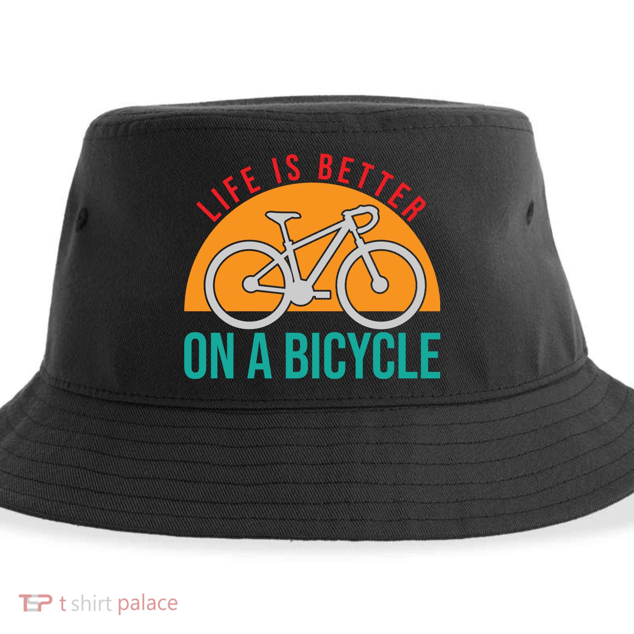Cycling Life Is Better On A Bicycle Gift Sustainable Bucket Hat