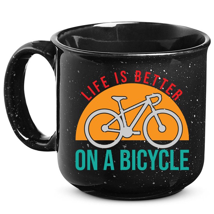 Cycling Life Is Better On A Bicycle Gift 15oz Campfire Ceramic Mug