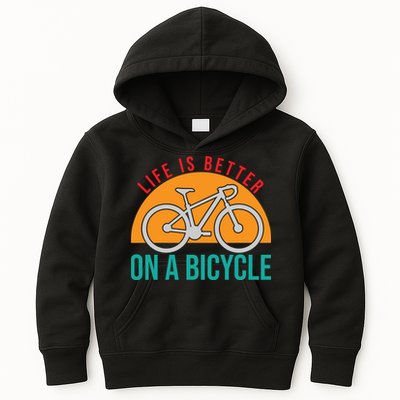 Cycling Life Is Better On A Bicycle Gift Kids Hoodie