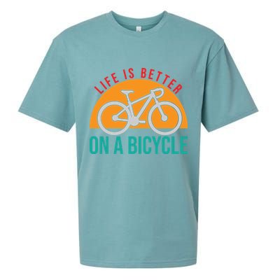 Cycling Life Is Better On A Bicycle Gift Sueded Cloud Jersey T-Shirt