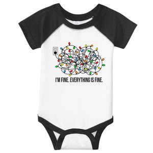 Christmas Lights Im Fine Everything Is Fine Ugly Christmas Cute Gift Infant Baby Jersey Bodysuit