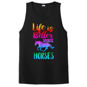 Cute Life Is Better With Horses Horseback Riding Gift PosiCharge Competitor Tank