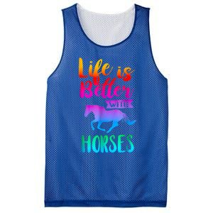 Cute Life Is Better With Horses Horseback Riding Gift Mesh Reversible Basketball Jersey Tank