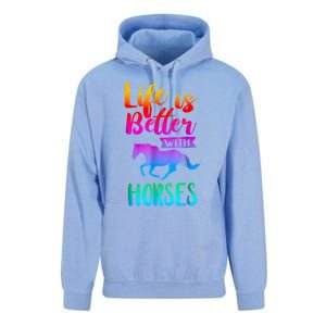 Cute Life Is Better With Horses Horseback Riding Gift Unisex Surf Hoodie