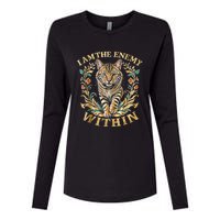 Cat Lovers I Am The Enemy Within Funny I Am The Enemy Within Womens Cotton Relaxed Long Sleeve T-Shirt