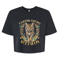 Cat Lovers I Am The Enemy Within Funny I Am The Enemy Within Bella+Canvas Jersey Crop Tee