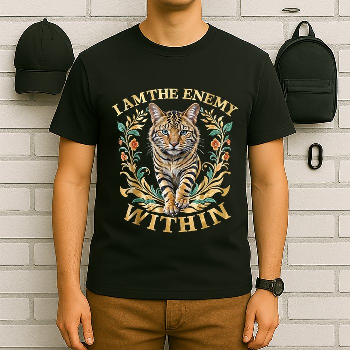 Cat Lovers I Am The Enemy Within Funny I Am The Enemy Within T-Shirt