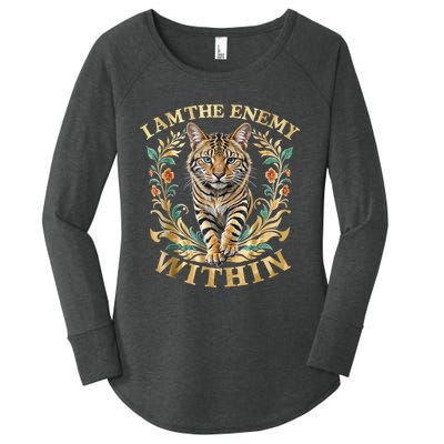 Cat Lovers I Am The Enemy Within Funny I Am The Enemy Within Women's Perfect Tri Tunic Long Sleeve Shirt