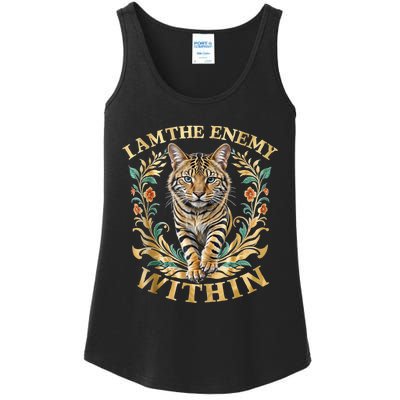 Cat Lovers I Am The Enemy Within Funny I Am The Enemy Within Ladies Essential Tank