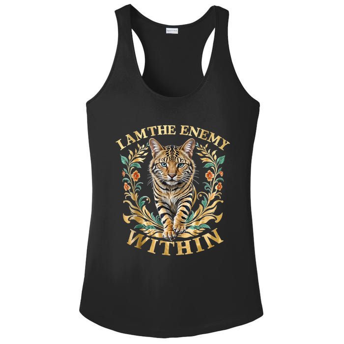 Cat Lovers I Am The Enemy Within Funny I Am The Enemy Within Ladies PosiCharge Competitor Racerback Tank