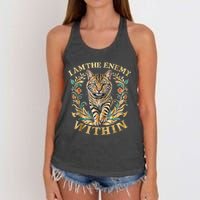 Cat Lovers I Am The Enemy Within Funny I Am The Enemy Within Women's Knotted Racerback Tank