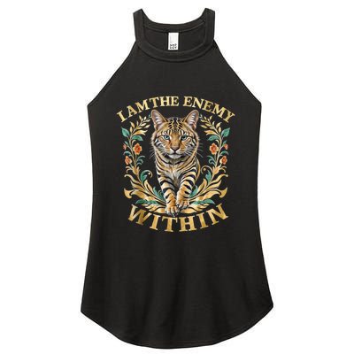 Cat Lovers I Am The Enemy Within Funny I Am The Enemy Within Women's Perfect Tri Rocker Tank