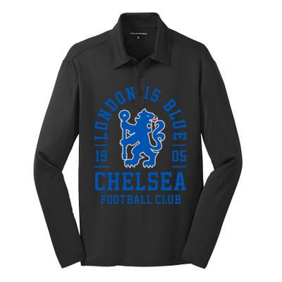 Cool London Is Blue Chelsea Football Soccer Club Silk Touch Performance Long Sleeve Polo