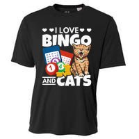 Cat Lover I Love Bingo And Cats Gambling Bingo Player Bingo Cooling Performance Crew T-Shirt