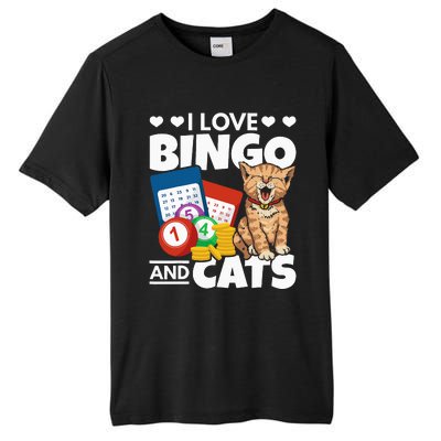 Cat Lover I Love Bingo And Cats Gambling Bingo Player Bingo Tall Fusion ChromaSoft Performance T-Shirt