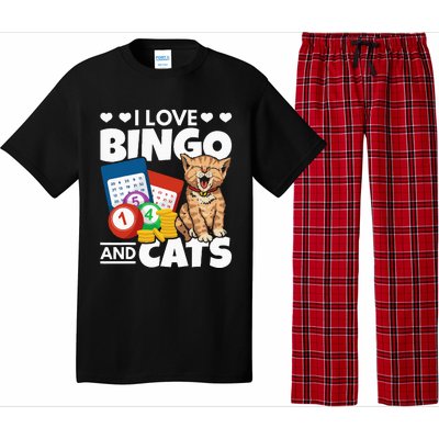 Cat Lover I Love Bingo And Cats Gambling Bingo Player Bingo Pajama Set