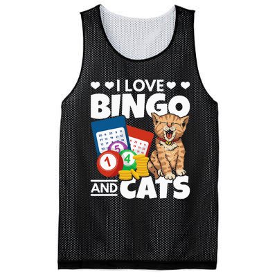 Cat Lover I Love Bingo And Cats Gambling Bingo Player Bingo Mesh Reversible Basketball Jersey Tank