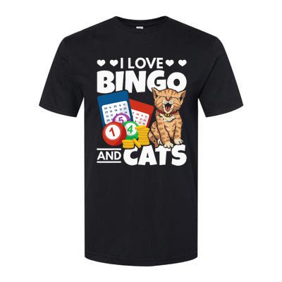 Cat Lover I Love Bingo And Cats Gambling Bingo Player Bingo Softstyle CVC T-Shirt