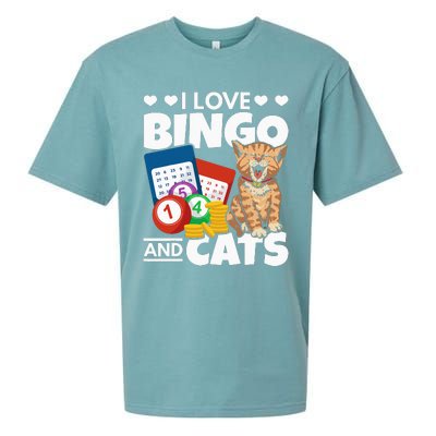 Cat Lover I Love Bingo And Cats Gambling Bingo Player Bingo Sueded Cloud Jersey T-Shirt