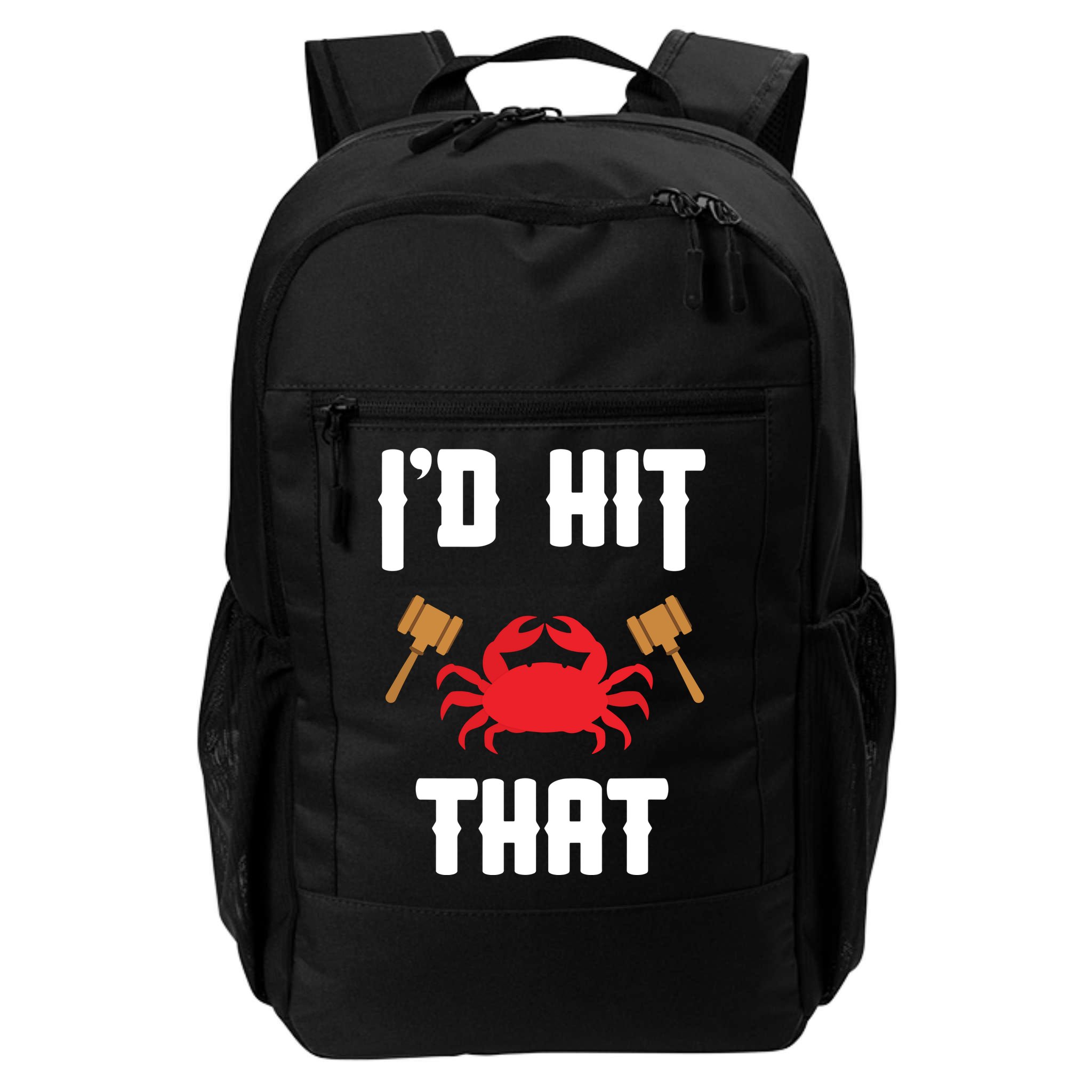 Crab Lovers I'd Hit That Funny Maryland Seafood Fan Backpack