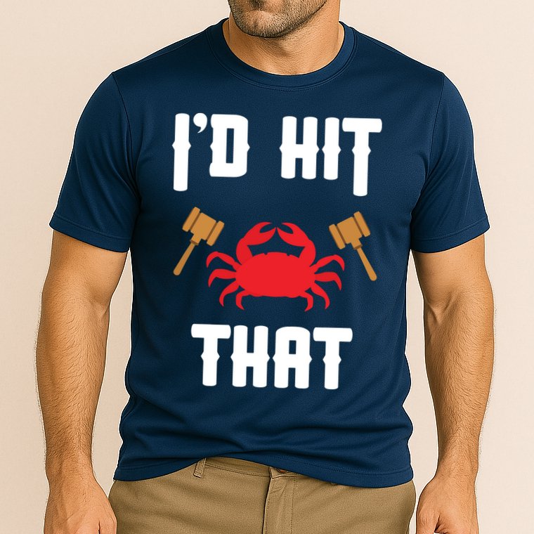 Crab Lovers I'd Hit That Funny Maryland Seafood Fan Cooling Performance Crew T-Shirt