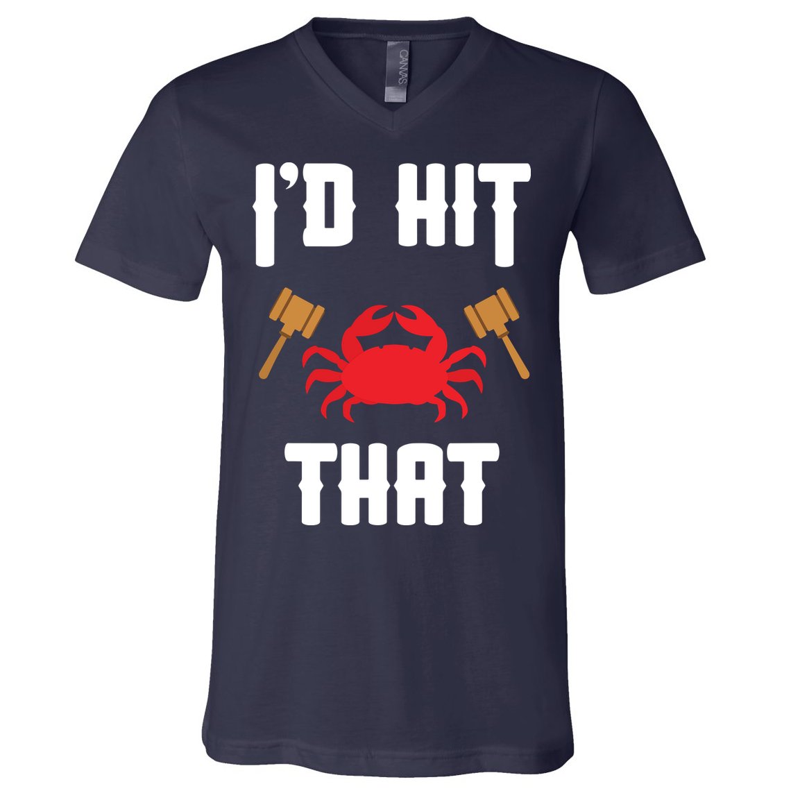 Crab Lovers I'd Hit That Funny Maryland Seafood Fan V-Neck T-Shirt