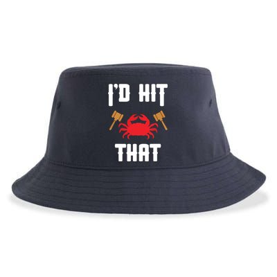 Crab Lovers I'd Hit That Funny Maryland Seafood Fan Sustainable Bucket Hat