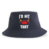 Crab Lovers I'd Hit That Funny Maryland Seafood Fan Sustainable Bucket Hat