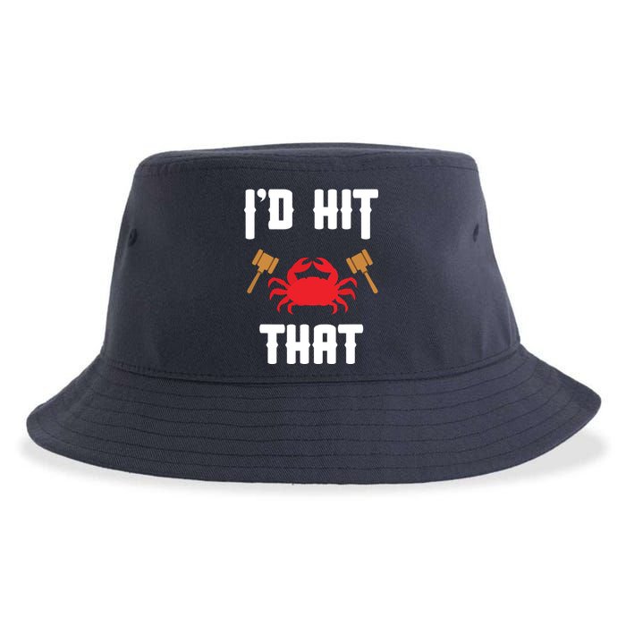 Crab Lovers I'd Hit That Funny Maryland Seafood Fan Sustainable Bucket Hat