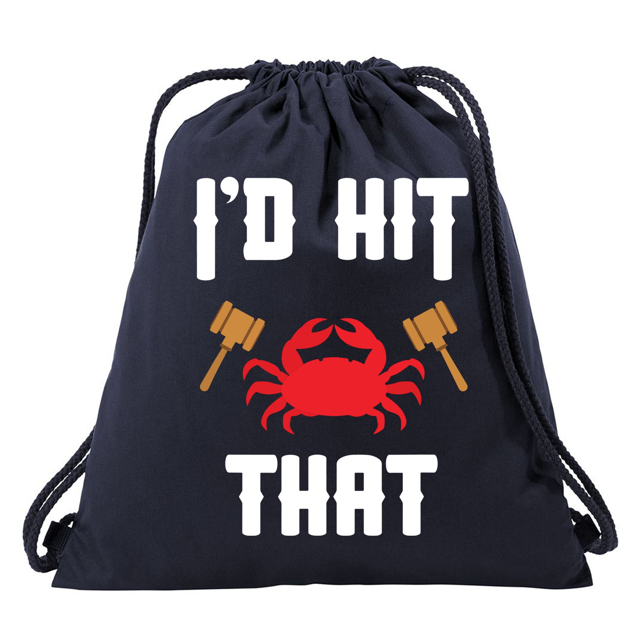 Crab Lovers I'd Hit That Funny Maryland Seafood Fan Drawstring Bag