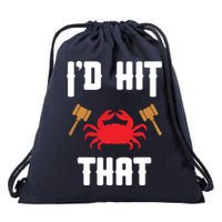 Crab Lovers I'd Hit That Funny Maryland Seafood Fan Drawstring Bag