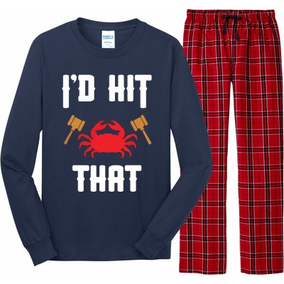 Crab Lovers I'd Hit That Funny Maryland Seafood Fan Long Sleeve Pajama Set