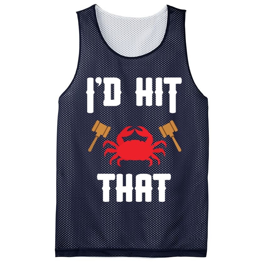 Crab Lovers I'd Hit That Funny Maryland Seafood Fan Mesh Reversible Basketball Jersey Tank