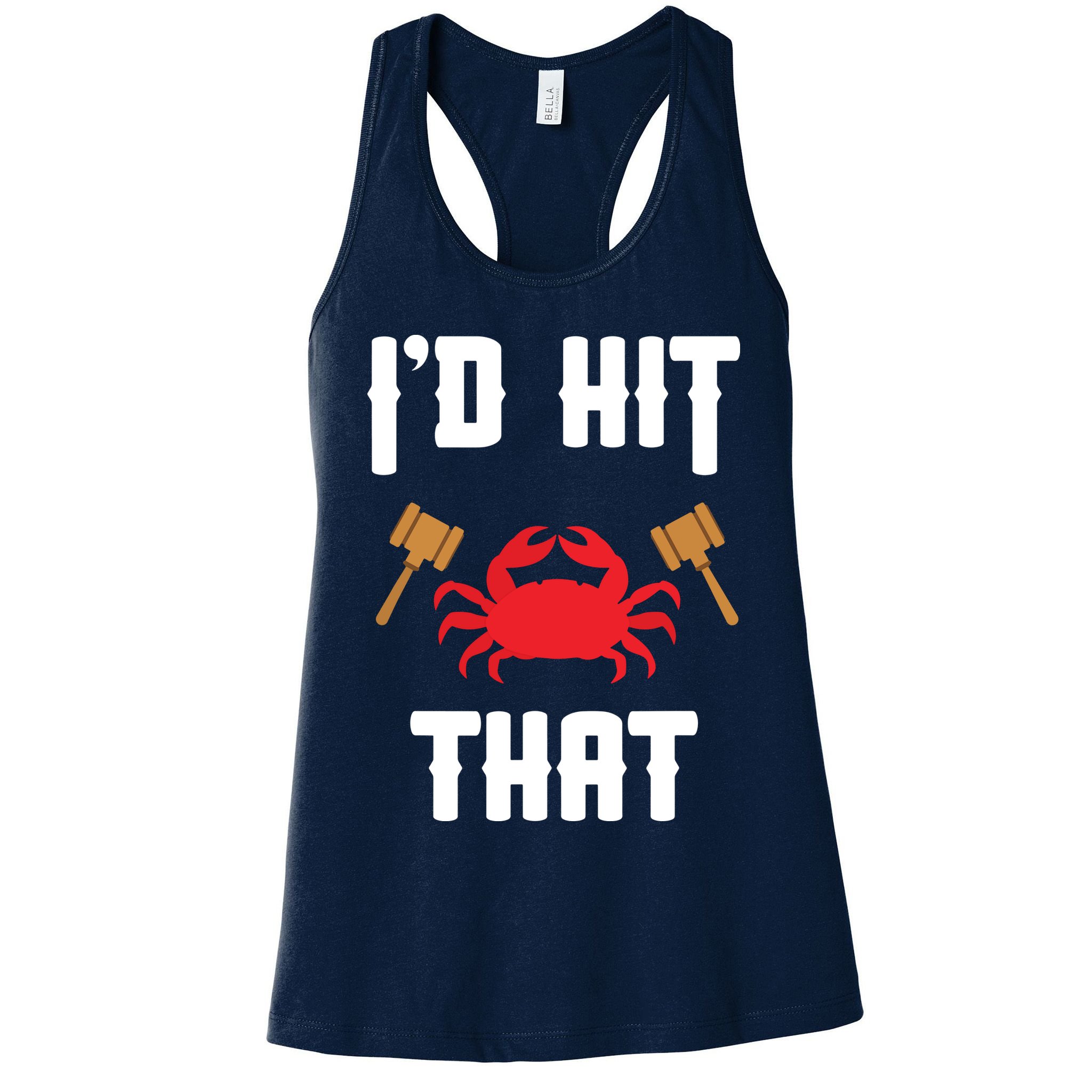 Crab Lovers I'd Hit That Funny Maryland Seafood Fan Womens Tank Top
