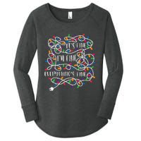 Christmas Lights IM Fine Everything Is Fine Ugly Christmas Women's Perfect Tri Tunic Long Sleeve Shirt