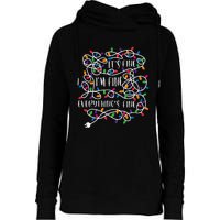 Christmas Lights IM Fine Everything Is Fine Ugly Christmas Womens Funnel Neck Pullover Hood