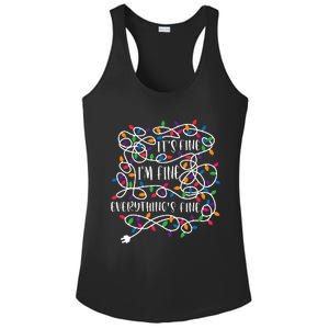 Christmas Lights IM Fine Everything Is Fine Ugly Christmas Ladies PosiCharge Competitor Racerback Tank