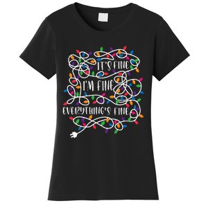 Christmas Lights IM Fine Everything Is Fine Ugly Christmas Women's T-Shirt