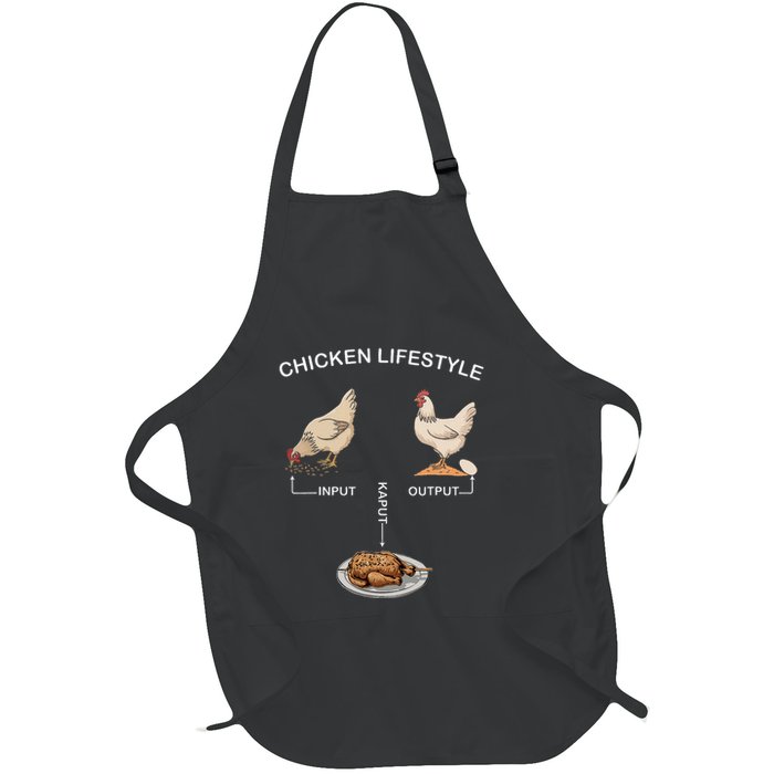 Chicken Lifestyle Input Output Kaput Full-Length Apron With Pockets