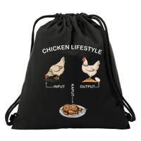Chicken Lifestyle Input Output Kaput Drawstring Bag