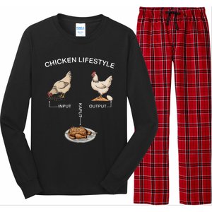 Chicken Lifestyle Input Output Kaput Long Sleeve Pajama Set