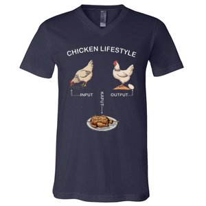 Chicken Lifestyle Input Output Kaput V-Neck T-Shirt