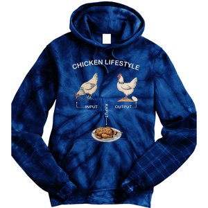 Chicken Lifestyle Input Output Kaput Tie Dye Hoodie