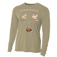 Chicken Lifestyle Input Output Kaput Cooling Performance Long Sleeve Crew