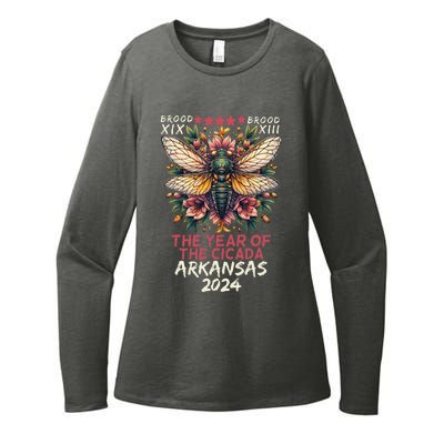 Cicada Lover Insect Bug The Year Of Cicada 2024 Arkansas Womens CVC Long Sleeve Shirt