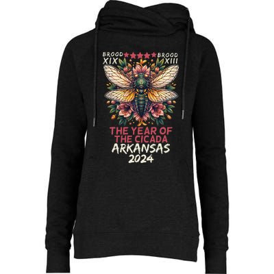 Cicada Lover Insect Bug The Year Of Cicada 2024 Arkansas Womens Funnel Neck Pullover Hood