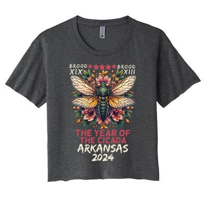 Cicada Lover Insect Bug The Year Of Cicada 2024 Arkansas Women's Crop Top Tee