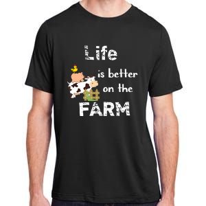 Cute Life Is Better On Farm Farmer Funny Farm Life Tee Adult ChromaSoft Performance T-Shirt