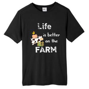 Cute Life Is Better On Farm Farmer Funny Farm Life Tee Tall Fusion ChromaSoft Performance T-Shirt